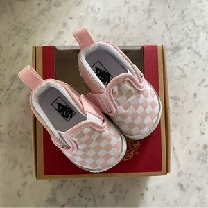 Vans Infant Pink White CHECKERBOARD SLIP-ON V Crib Shoes